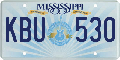 MS license plate KBU530