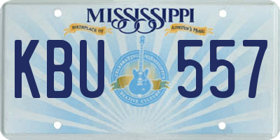MS license plate KBU557