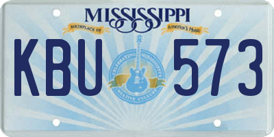 MS license plate KBU573