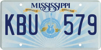 MS license plate KBU579