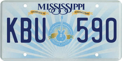 MS license plate KBU590