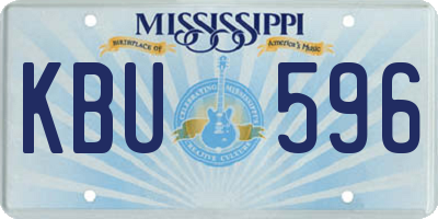 MS license plate KBU596