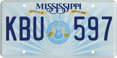 MS license plate KBU597
