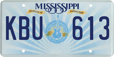 MS license plate KBU613