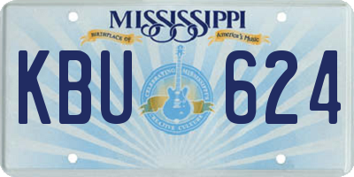 MS license plate KBU624