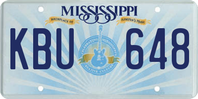 MS license plate KBU648