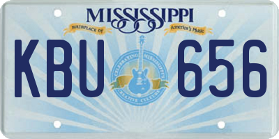 MS license plate KBU656