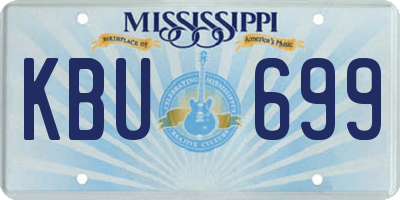 MS license plate KBU699