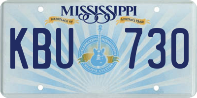 MS license plate KBU730