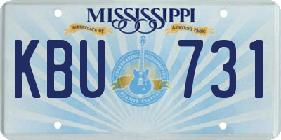 MS license plate KBU731