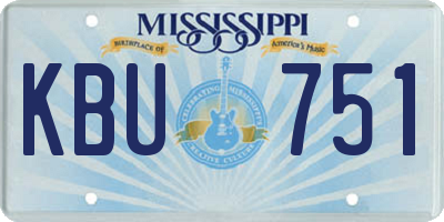 MS license plate KBU751