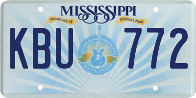 MS license plate KBU772
