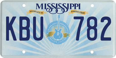 MS license plate KBU782