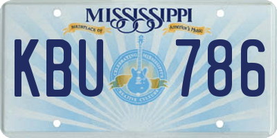 MS license plate KBU786