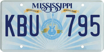 MS license plate KBU795