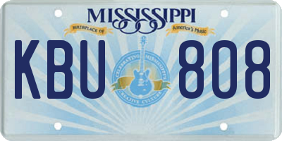 MS license plate KBU808