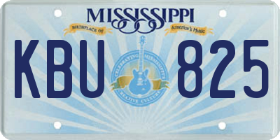 MS license plate KBU825