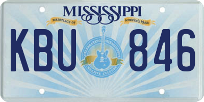 MS license plate KBU846