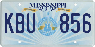 MS license plate KBU856
