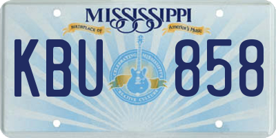 MS license plate KBU858