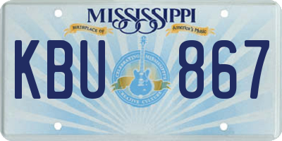 MS license plate KBU867