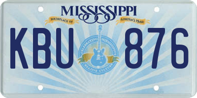 MS license plate KBU876
