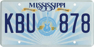 MS license plate KBU878