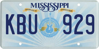 MS license plate KBU929