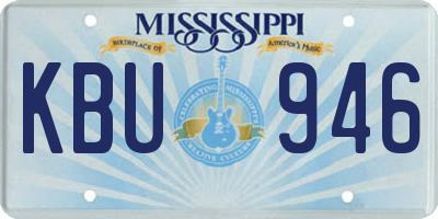 MS license plate KBU946