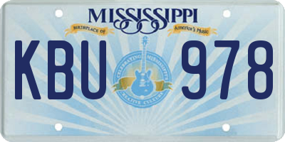 MS license plate KBU978
