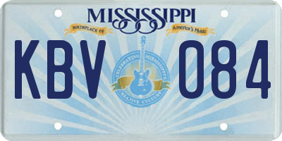 MS license plate KBV084