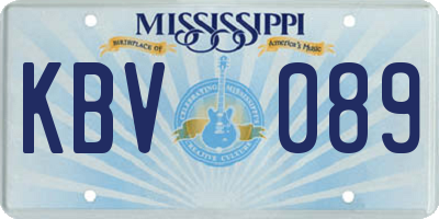 MS license plate KBV089