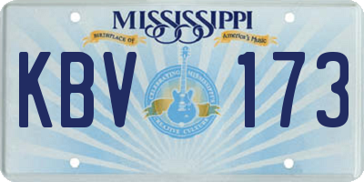 MS license plate KBV173