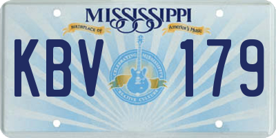 MS license plate KBV179