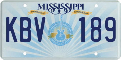 MS license plate KBV189