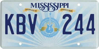 MS license plate KBV244