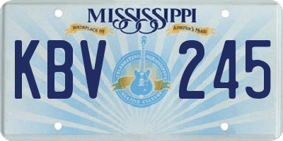 MS license plate KBV245