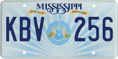 MS license plate KBV256