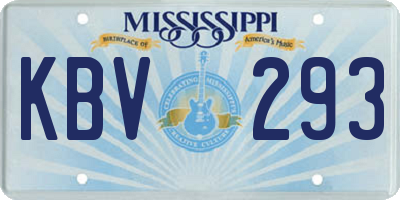 MS license plate KBV293