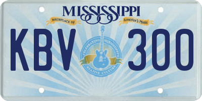 MS license plate KBV300