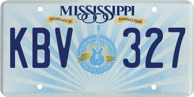 MS license plate KBV327