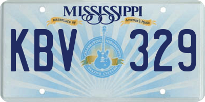 MS license plate KBV329