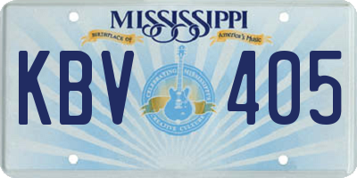 MS license plate KBV405