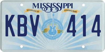 MS license plate KBV414