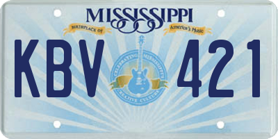 MS license plate KBV421