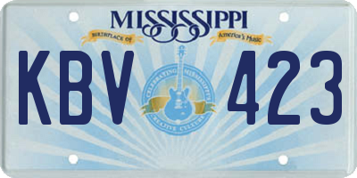 MS license plate KBV423