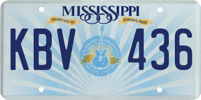 MS license plate KBV436