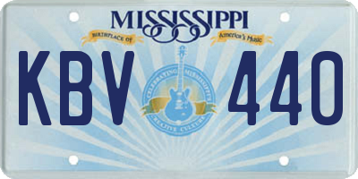 MS license plate KBV440