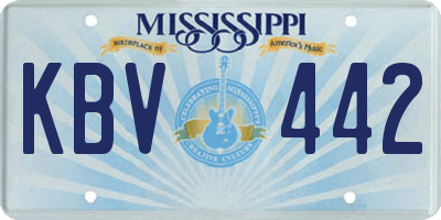 MS license plate KBV442