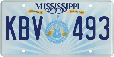 MS license plate KBV493